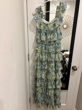 NWT Miss Rosier Green & Teal Floral Maxi Dress